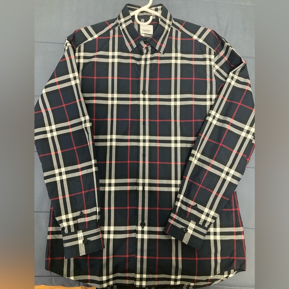 Burberry Dark Blue Checkered Shirt
